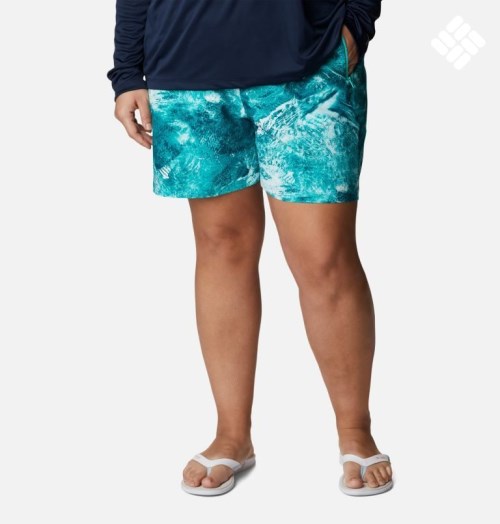 Columbia PFG Tidal II Shorts Dame Turkis | Plus Size 97851S